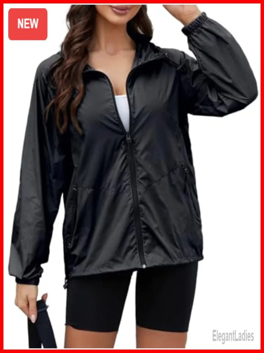 Lightweight Packable Rain Jacket Women Waterproof Windbreaker Outdoor
